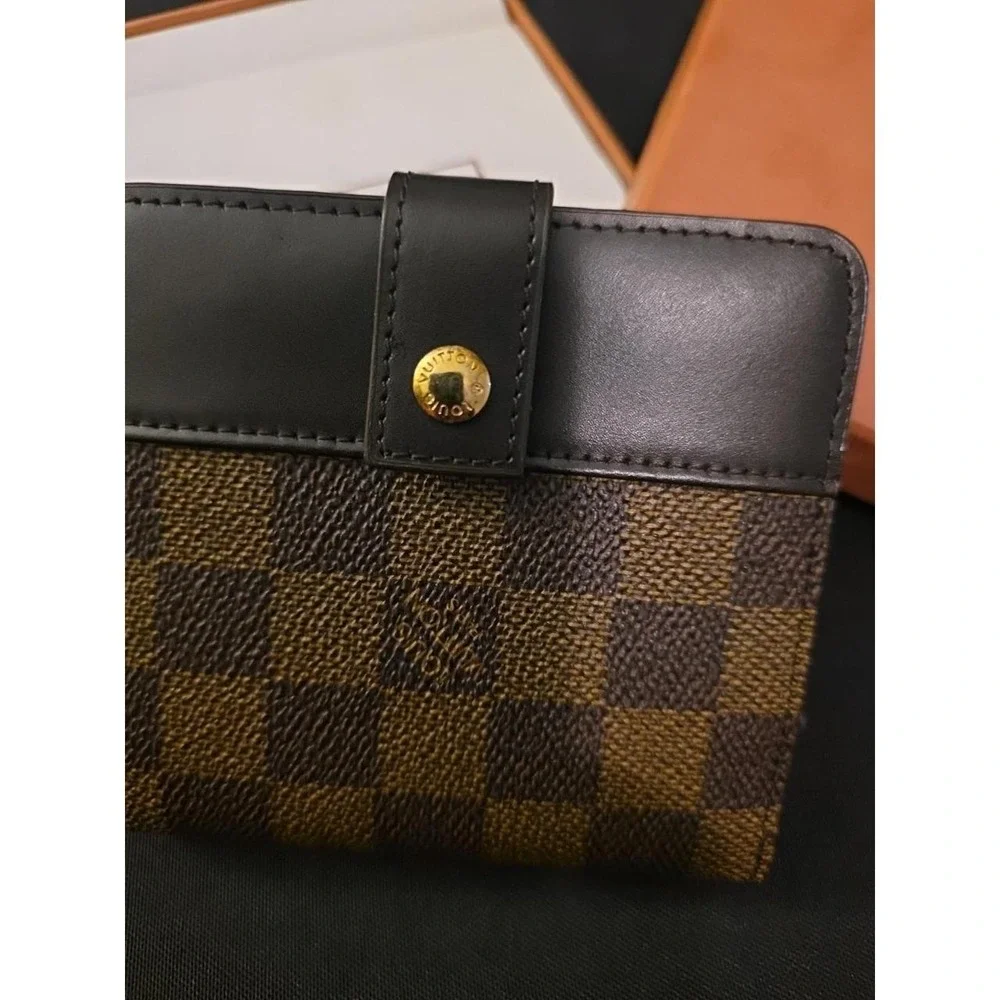 Louis Vuitton Damier Ebene Compact Zip Bifold Wallet N61668 Brown LV